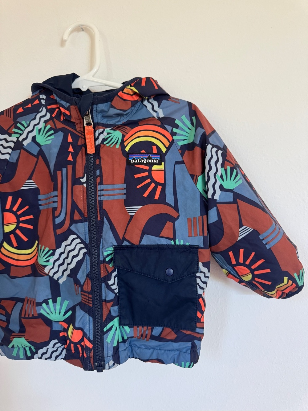 Patagonia baby reversible puff-ball jacket 12-18 navy - Picture 5 of 9